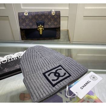 Chanel Knit Hat with Framed CC Grey 2024 CH082303 (MAO-240823073)