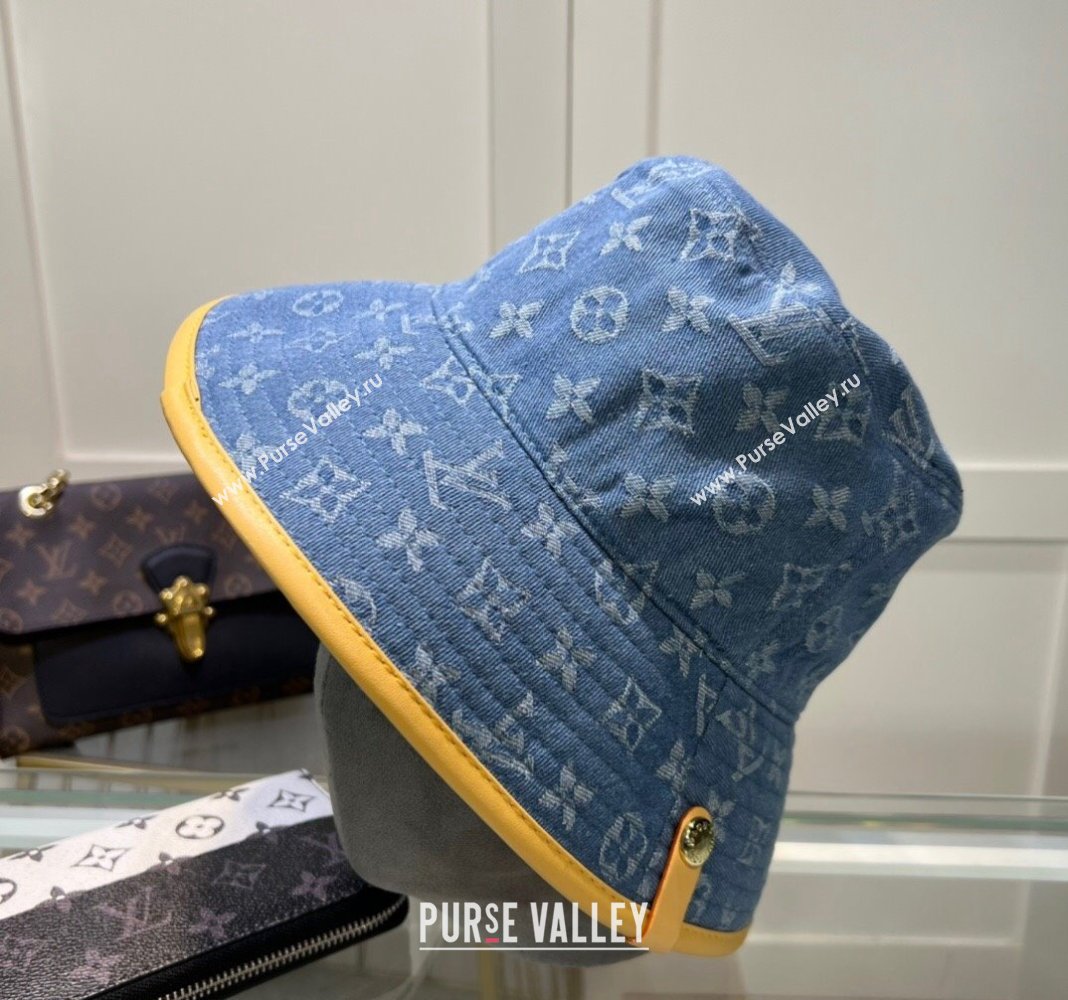 Louis Vuitton Denim Bucket hat Blue/Apricot 2024 LV082302 (MAO-240823083)