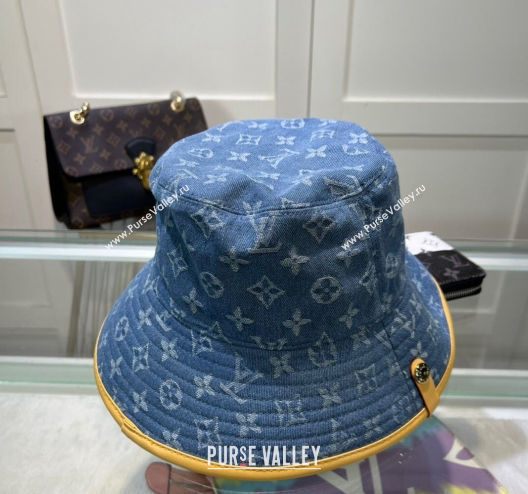 Louis Vuitton Denim Bucket hat Blue/Apricot 2024 LV082302 (MAO-240823083)