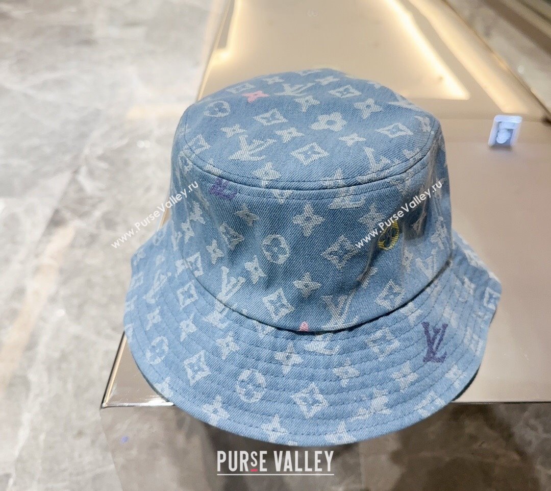 Louis Vuitton Denim Bucket hat Light Blue 2024 LV082301 (MAO-240823084)