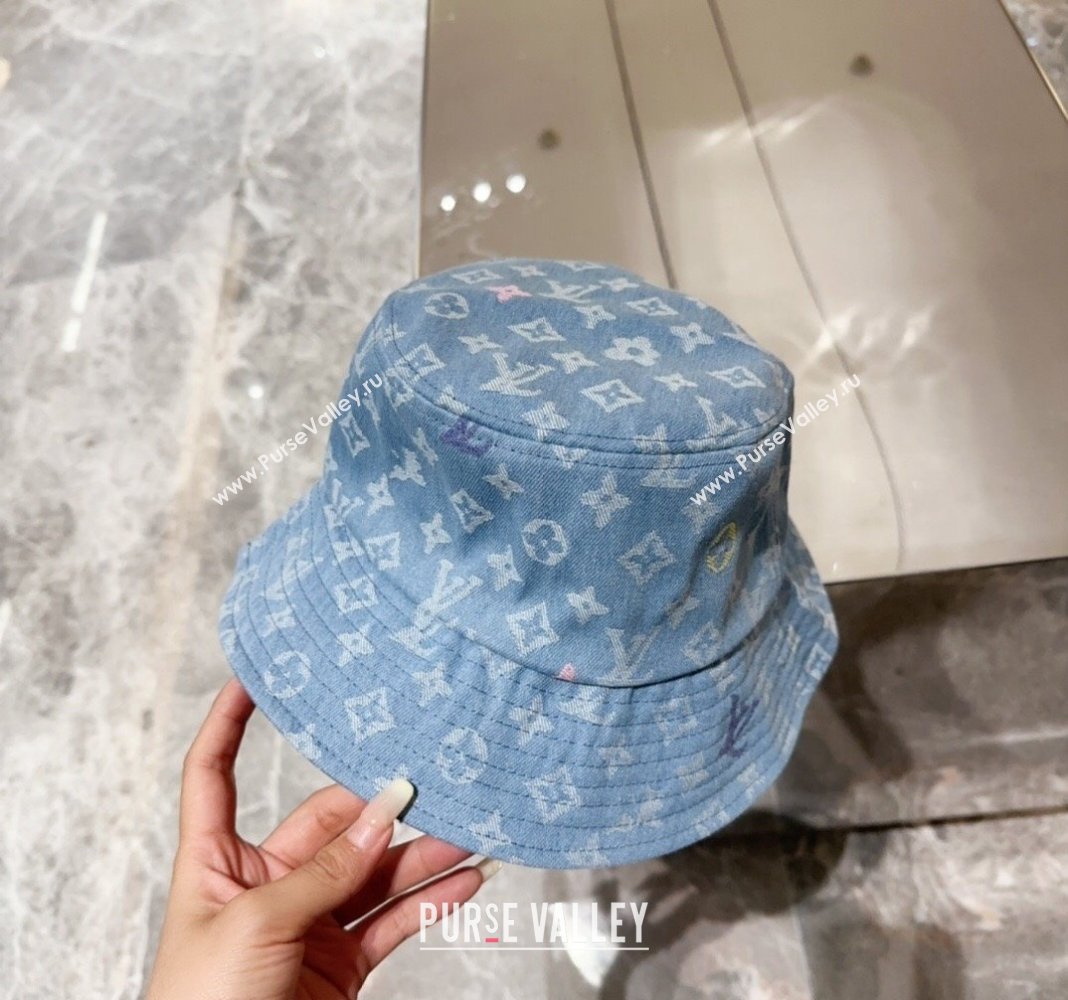 Louis Vuitton Denim Bucket hat Light Blue 2024 LV082301 (MAO-240823084)