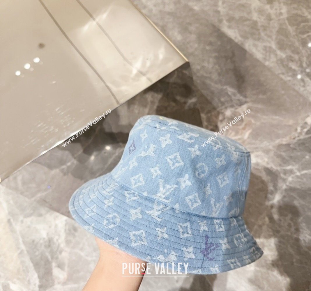 Louis Vuitton Denim Bucket hat Light Blue 2024 LV082301 (MAO-240823084)