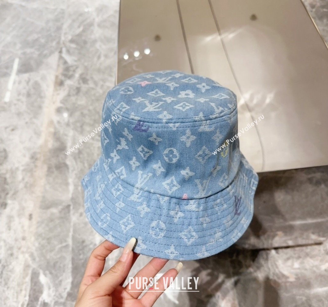 Louis Vuitton Denim Bucket hat Light Blue 2024 LV082301 (MAO-240823084)