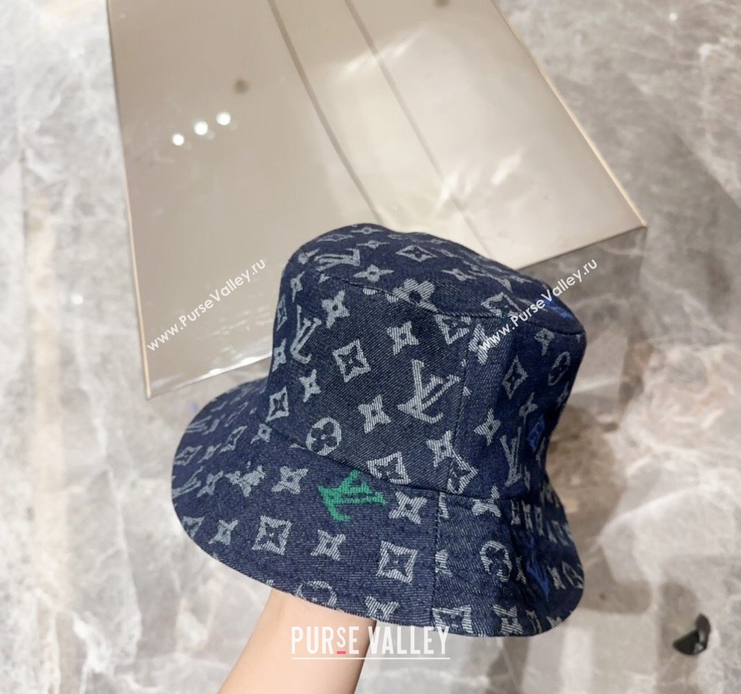 Louis Vuitton Denim Bucket hat Light Blue 2024 LV082301 (MAO-240823085)