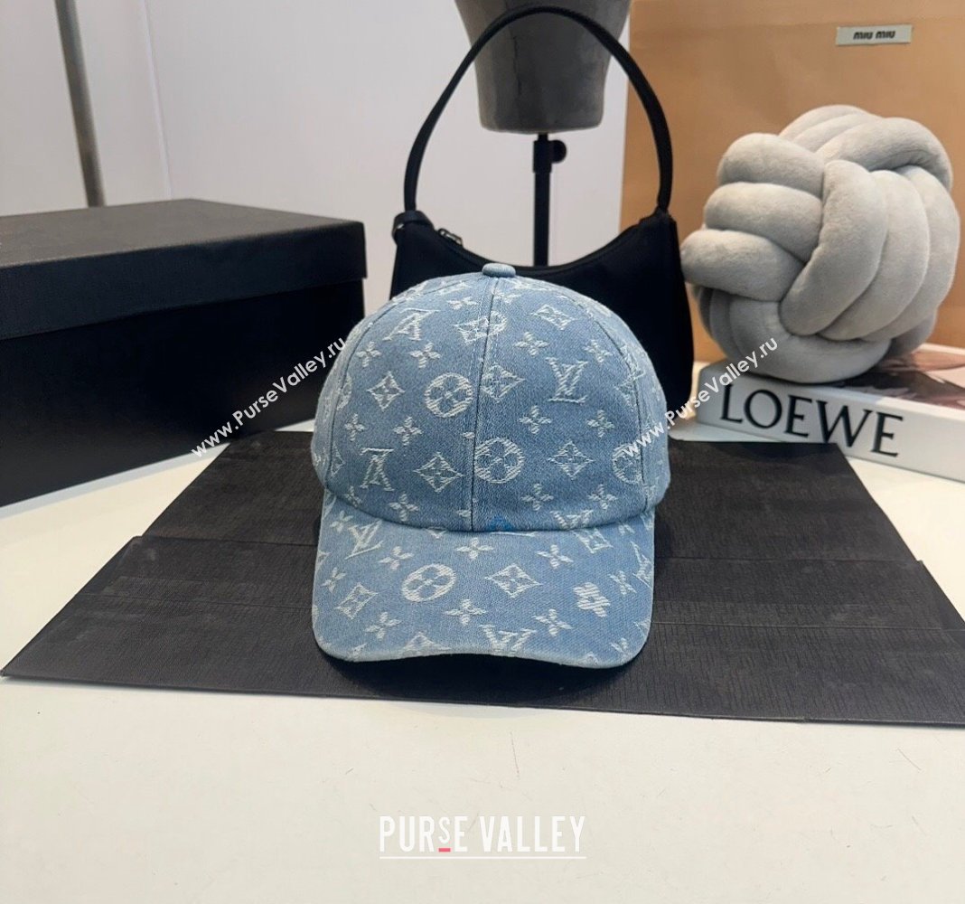 Louis Vuitton Denim Baseball hat Light Blue 2024 LV082303 (MAO-240823086)