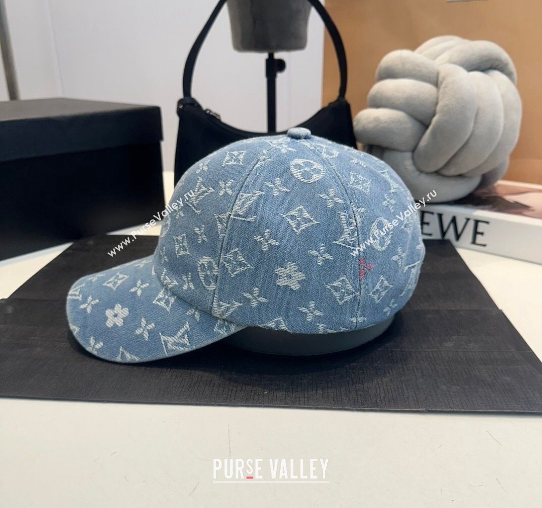 Louis Vuitton Denim Baseball hat Light Blue 2024 LV082303 (MAO-240823086)