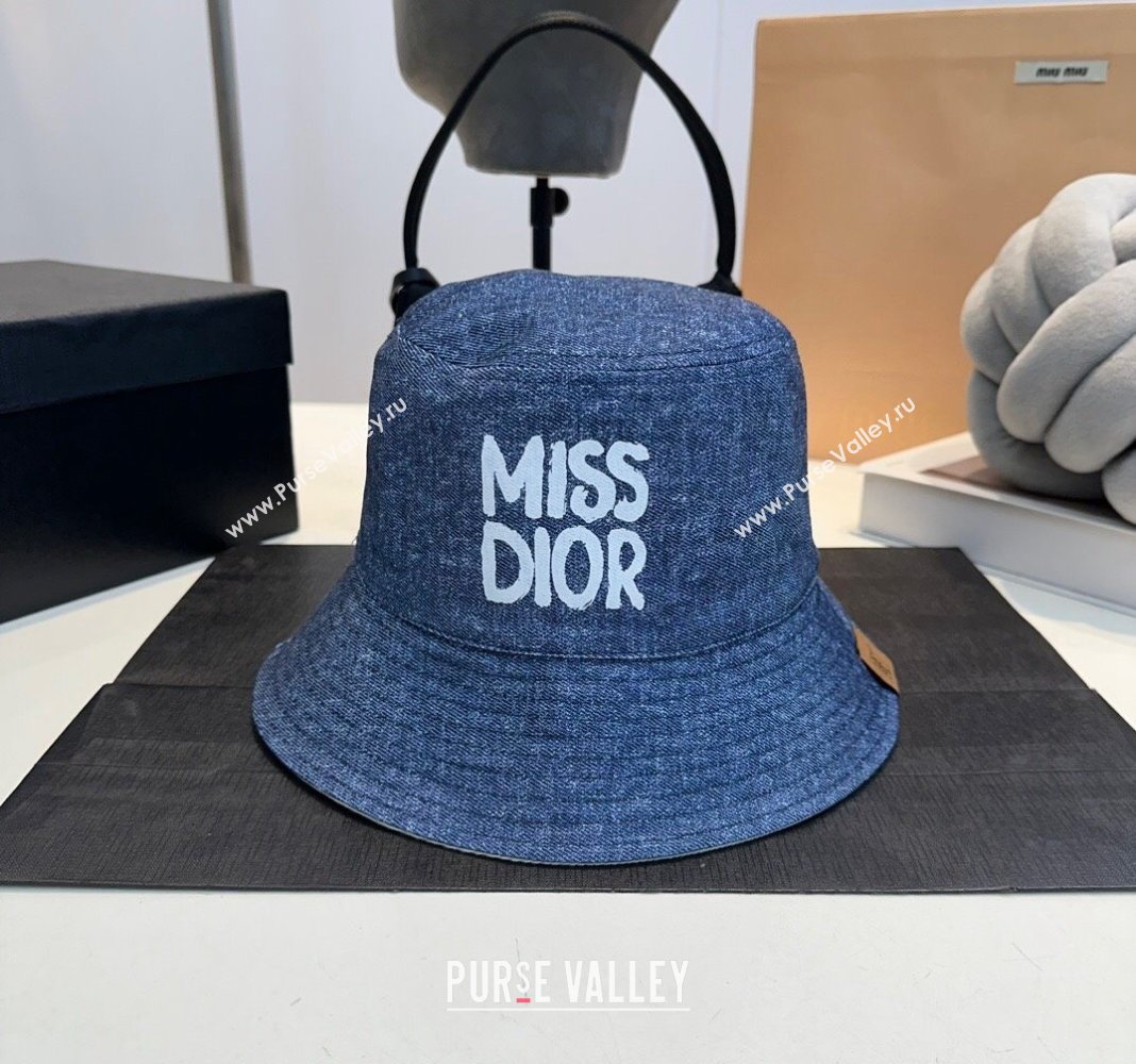 Dior Miss Dior Denim Bucket hat Deep Blue 2024 0823 (MAO-240823088)