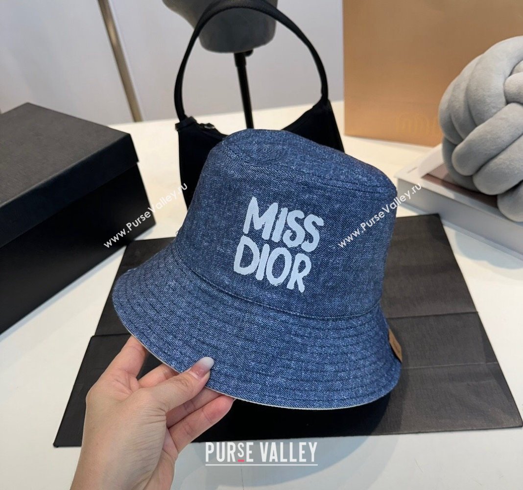 Dior Miss Dior Denim Bucket hat Deep Blue 2024 0823 (MAO-240823088)