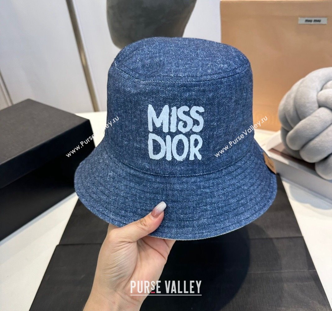 Dior Miss Dior Denim Bucket hat Deep Blue 2024 0823 (MAO-240823088)