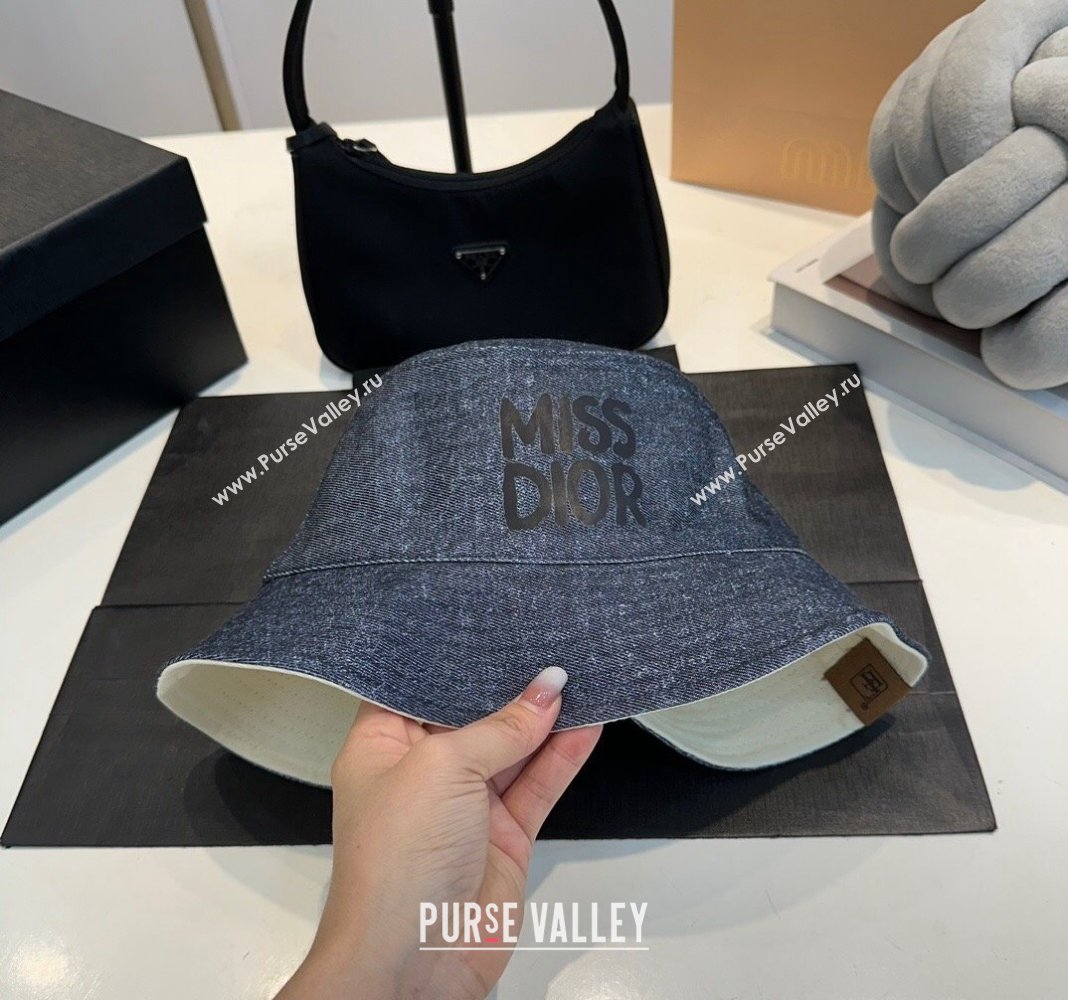 Dior Miss Dior Denim Bucket hat Dark Blue 2024 0823 (MAO-240823089)