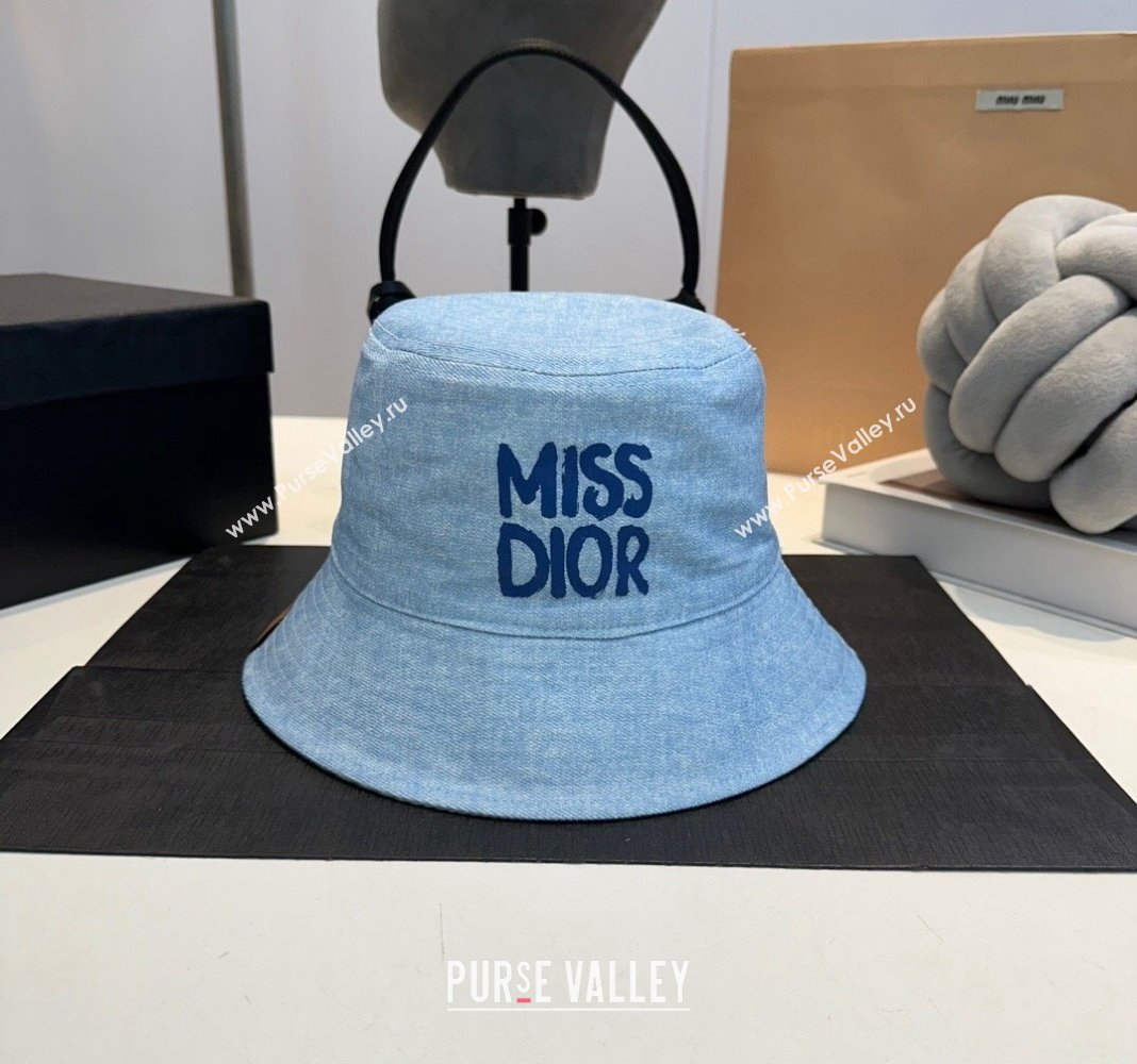 Dior Miss Dior Denim Bucket hat Light Blue 2024 0823 (MAO-240823091)