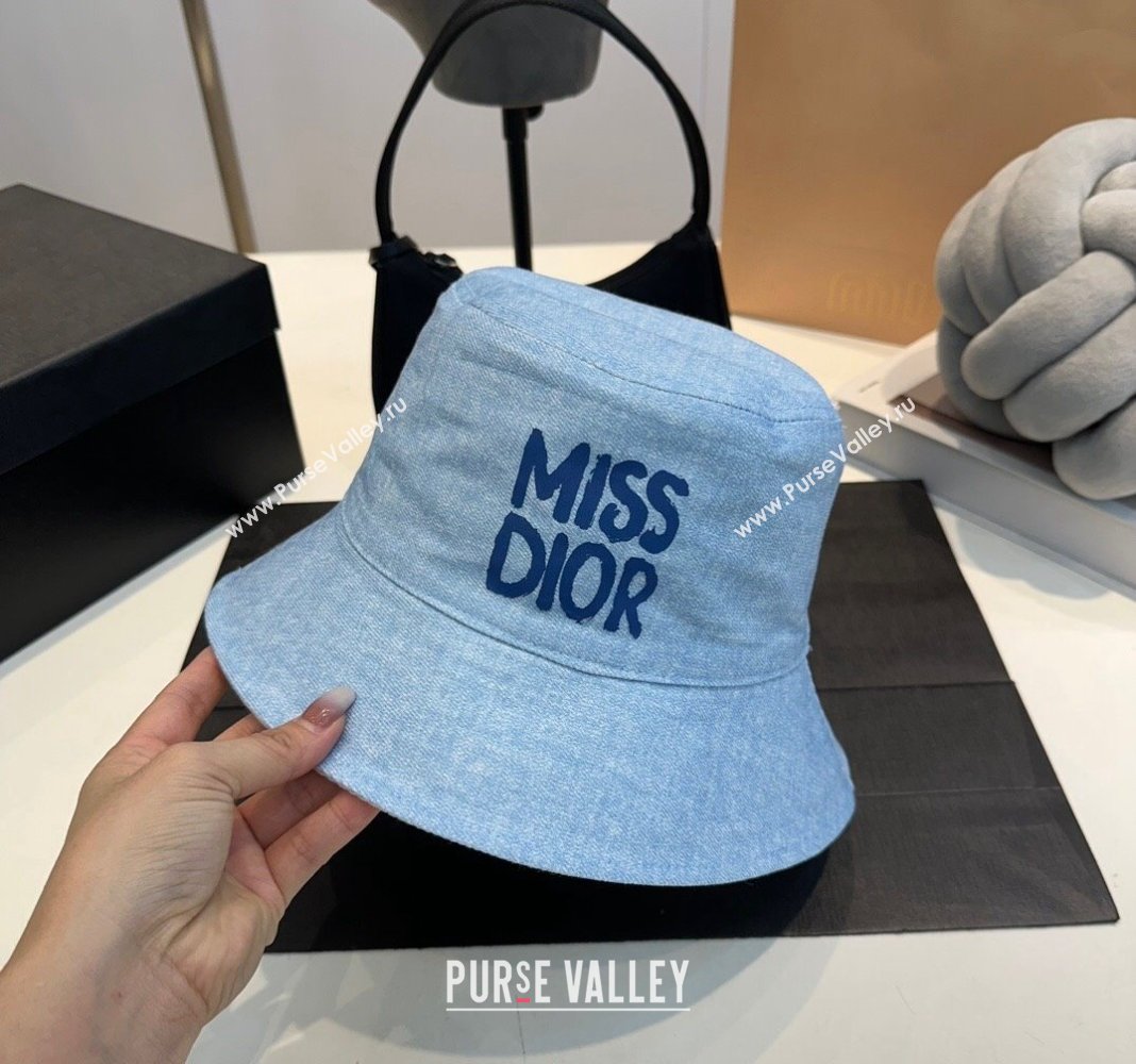 Dior Miss Dior Denim Bucket hat Light Blue 2024 0823 (MAO-240823091)