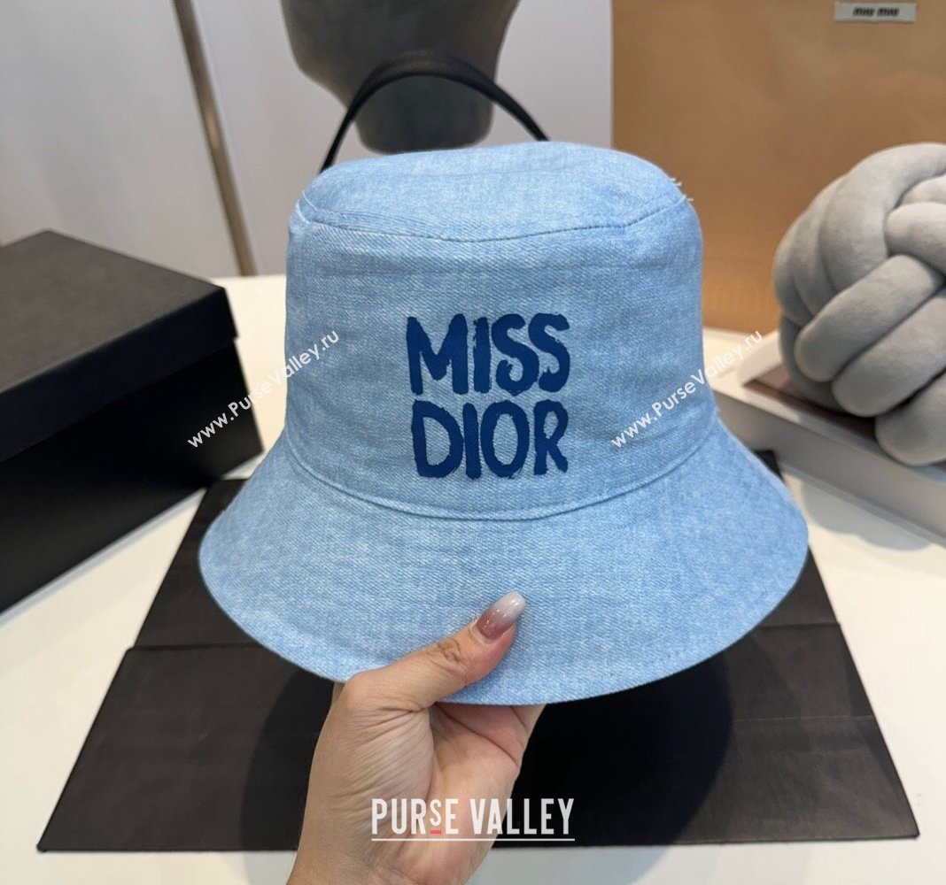 Dior Miss Dior Denim Bucket hat Light Blue 2024 0823 (MAO-240823091)