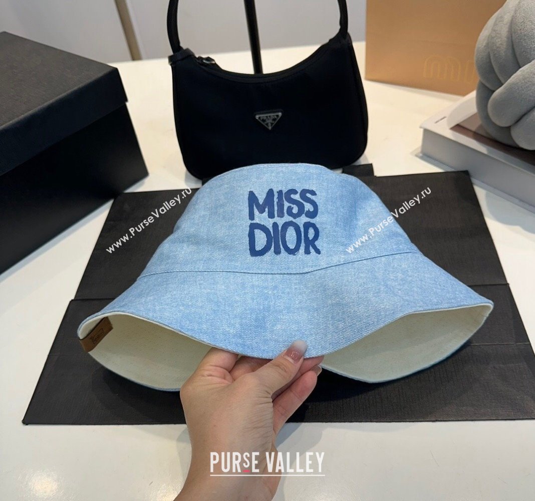 Dior Miss Dior Denim Bucket hat Light Blue 2024 0823 (MAO-240823091)