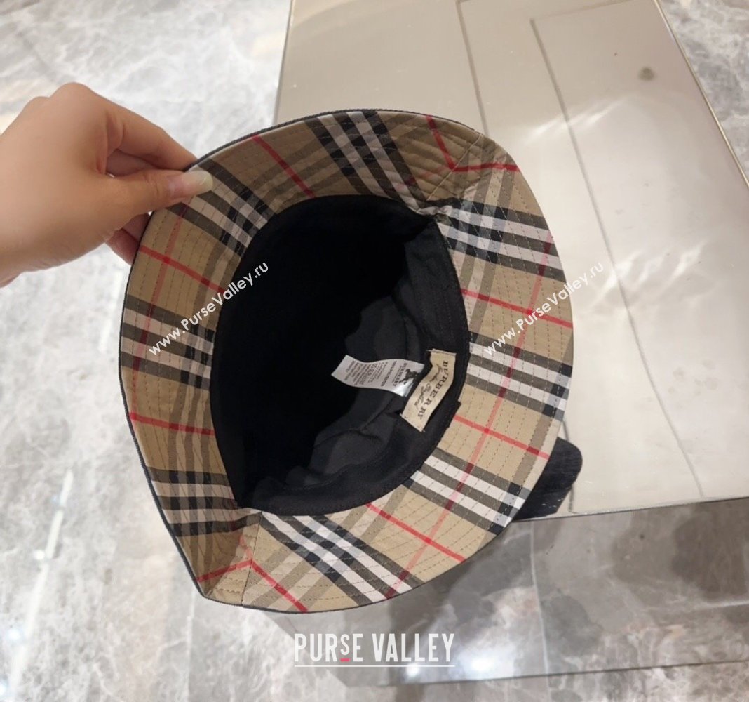 Burberry Logo Denim Bucket Hat Dark Blue 2024 BR082303 (MAO-240823050)