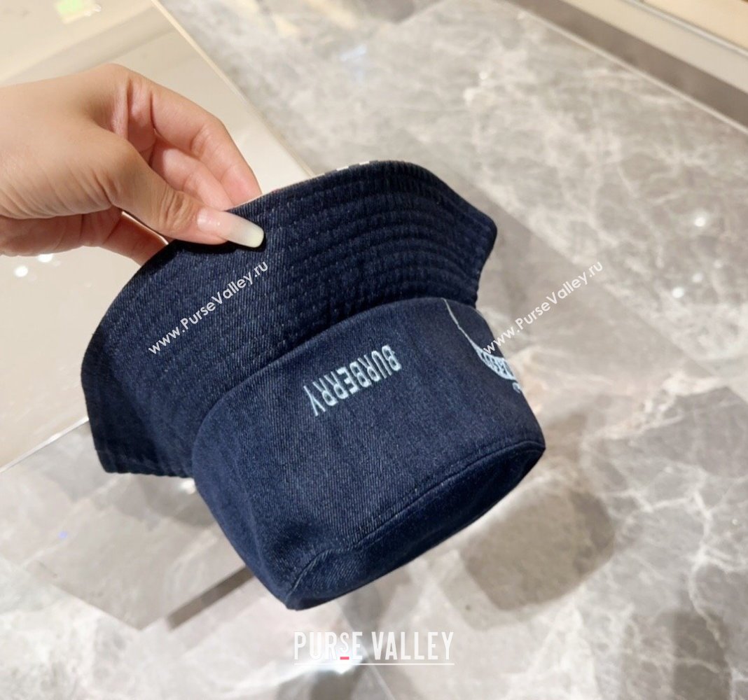 Burberry Logo Denim Bucket Hat Dark Blue 2024 BR082303 (MAO-240823050)