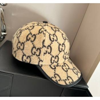 Gucci GG Fleece Fabric Baseball Hat Beige 2024 0913 (XMN-240913067)