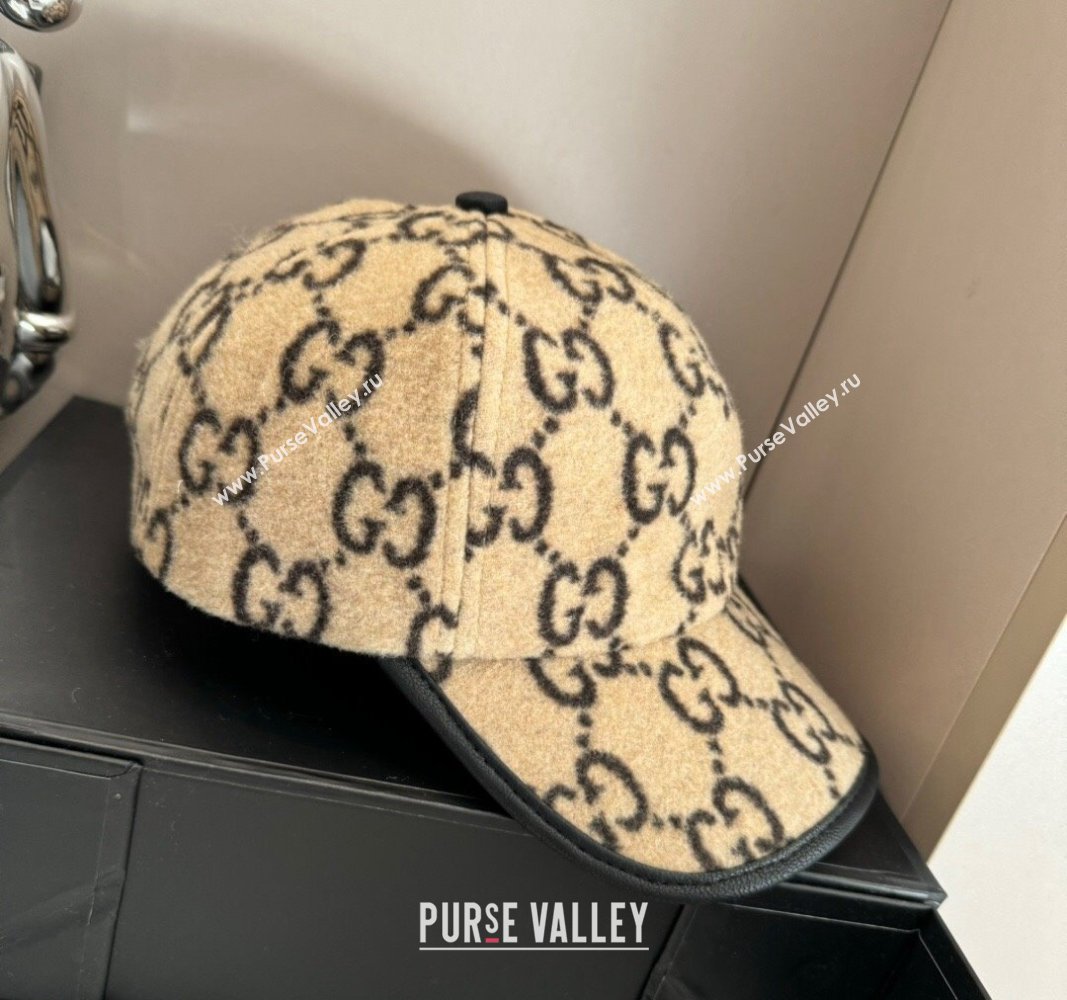 Gucci GG Fleece Fabric Baseball Hat Beige 2024 0913 (XMN-240913067)