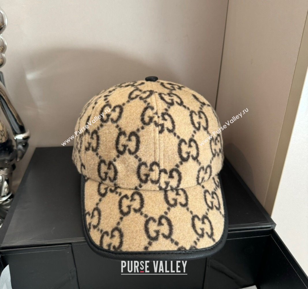 Gucci GG Fleece Fabric Baseball Hat Beige 2024 0913 (XMN-240913067)