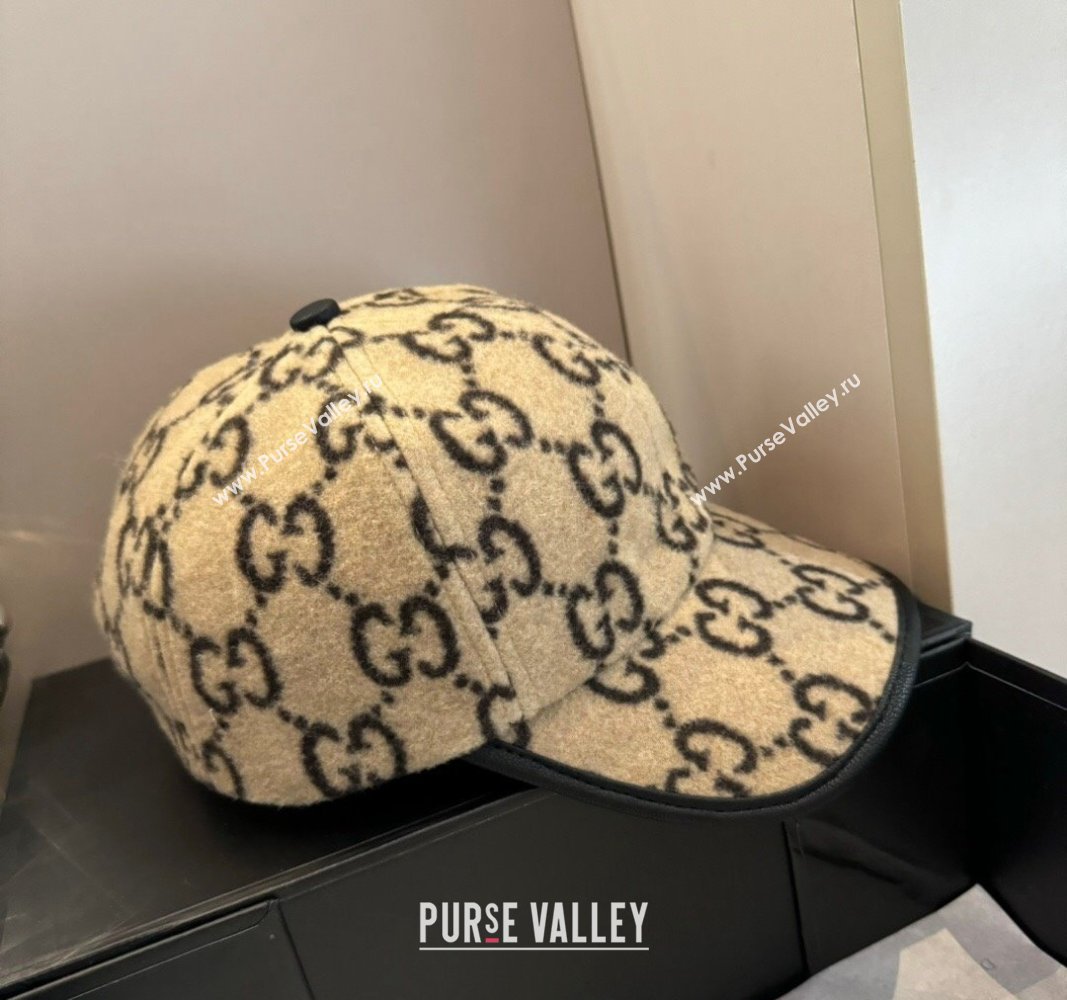 Gucci GG Fleece Fabric Baseball Hat Beige 2024 0913 (XMN-240913067)