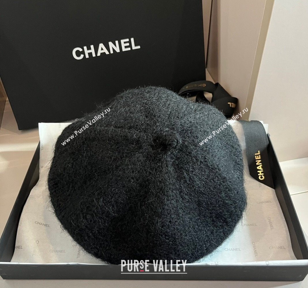 Chanel Knit Beret hat Black 2024 CH091303 (XMN-240913042)