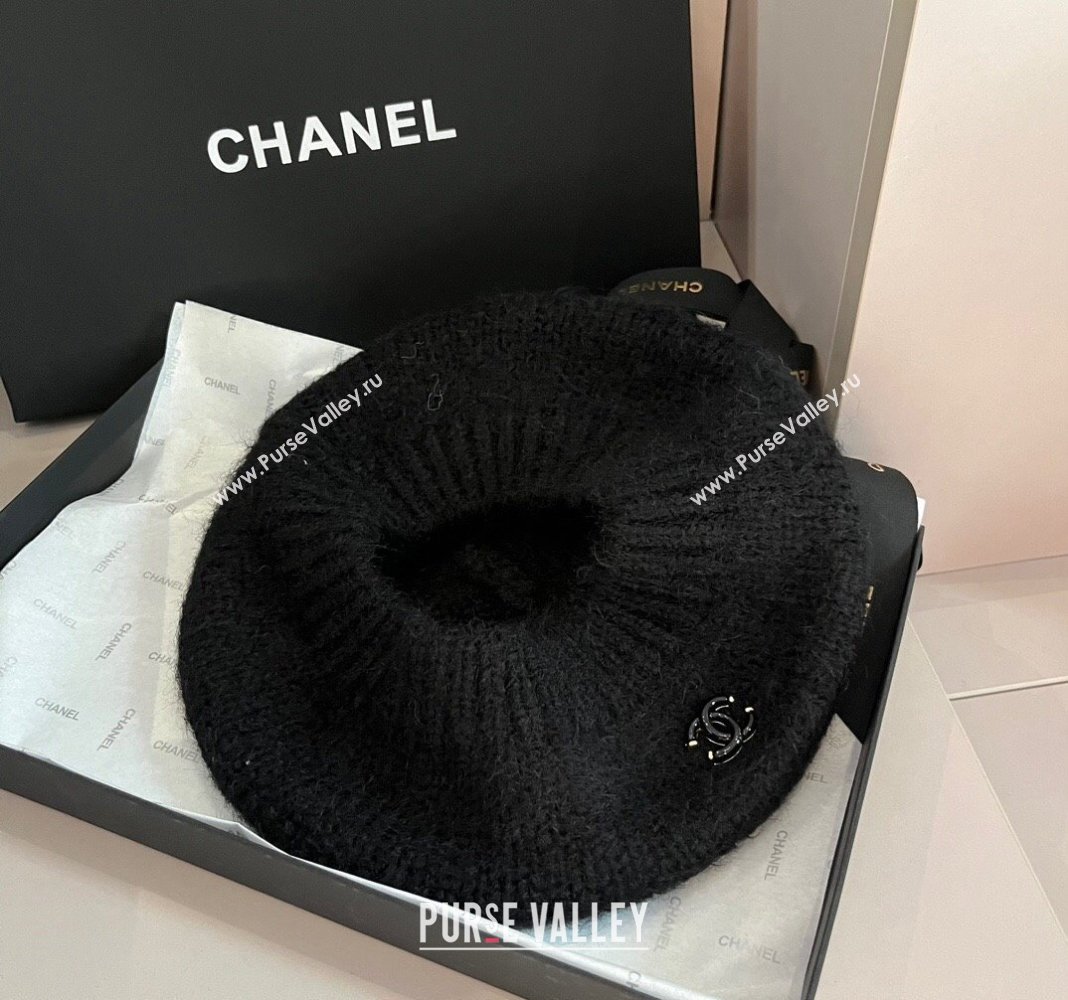 Chanel Knit Beret hat Black 2024 CH091303 (XMN-240913042)