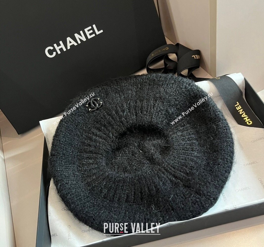 Chanel Knit Beret hat Black 2024 CH091303 (XMN-240913042)