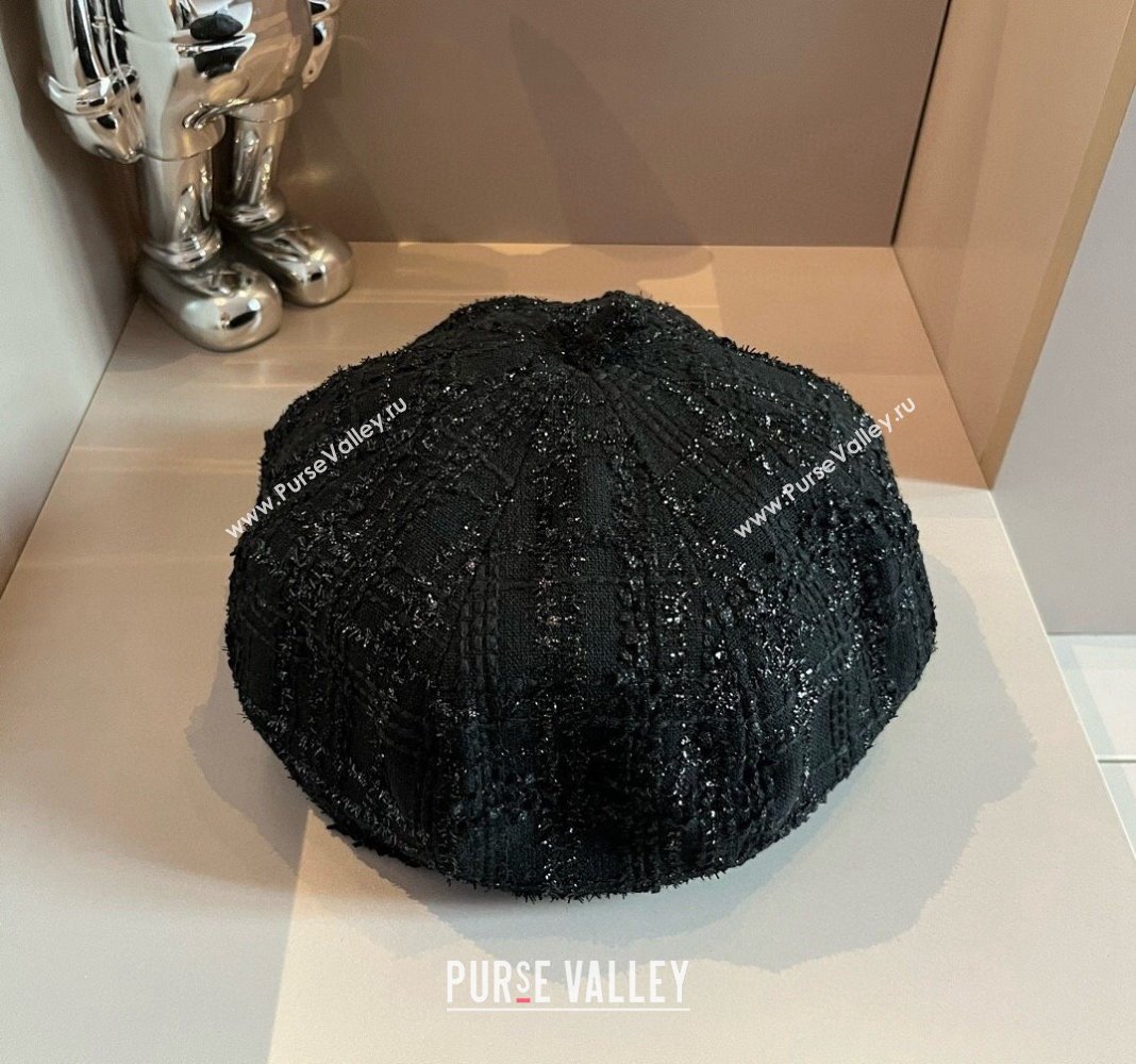 Chanel Tweed Beret hat Black 2024 CH091304 (XMN-240913044)