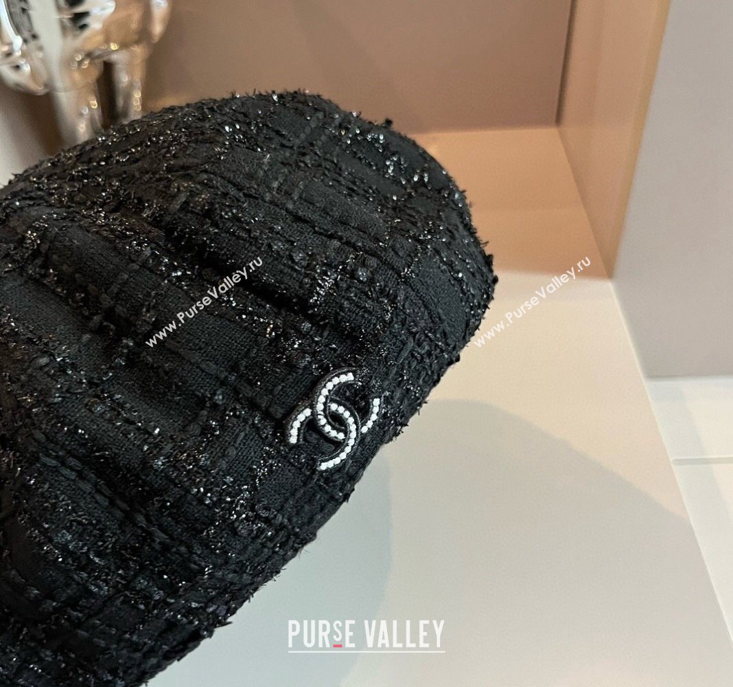 Chanel Tweed Beret hat Black 2024 CH091304 (XMN-240913044)