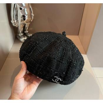 Chanel Tweed Beret hat Black 2024 CH091304 (XMN-240913044)