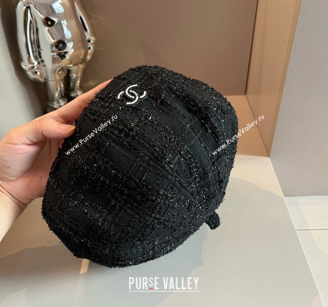 Chanel Tweed Beret hat Black 2024 CH091304 (XMN-240913044)