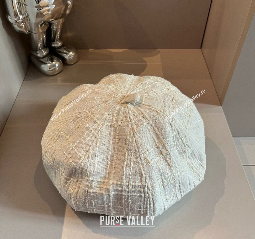 Chanel Tweed Beret hat White 2024 CH091304 (XMN-240913045)