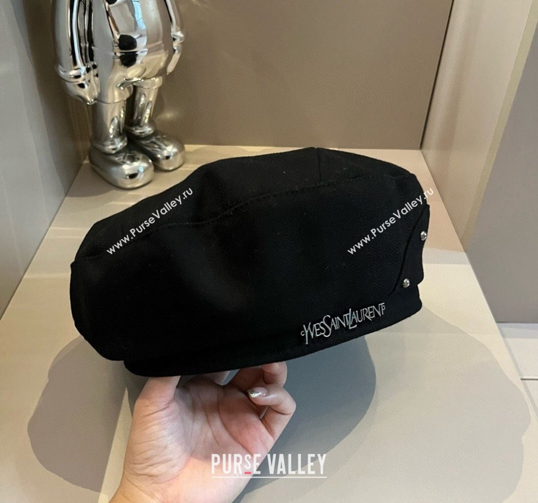 Saint Laurent Fabric Beret Hat Black 2024 0913 (XMN-240913072)