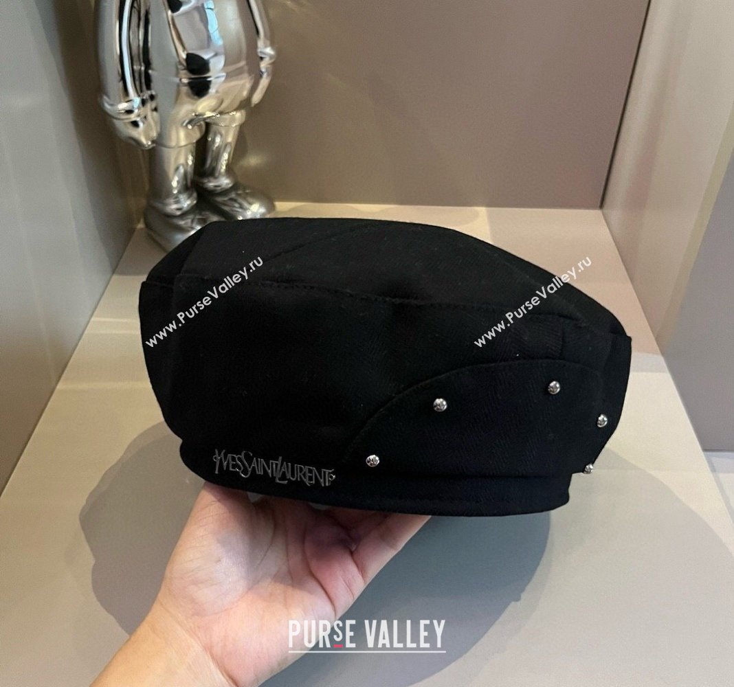 Saint Laurent Fabric Beret Hat Black 2024 0913 (XMN-240913072)