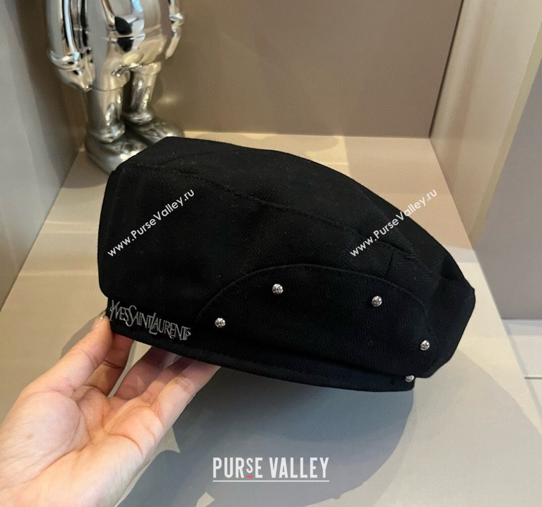 Saint Laurent Fabric Beret Hat Black 2024 0913 (XMN-240913072)