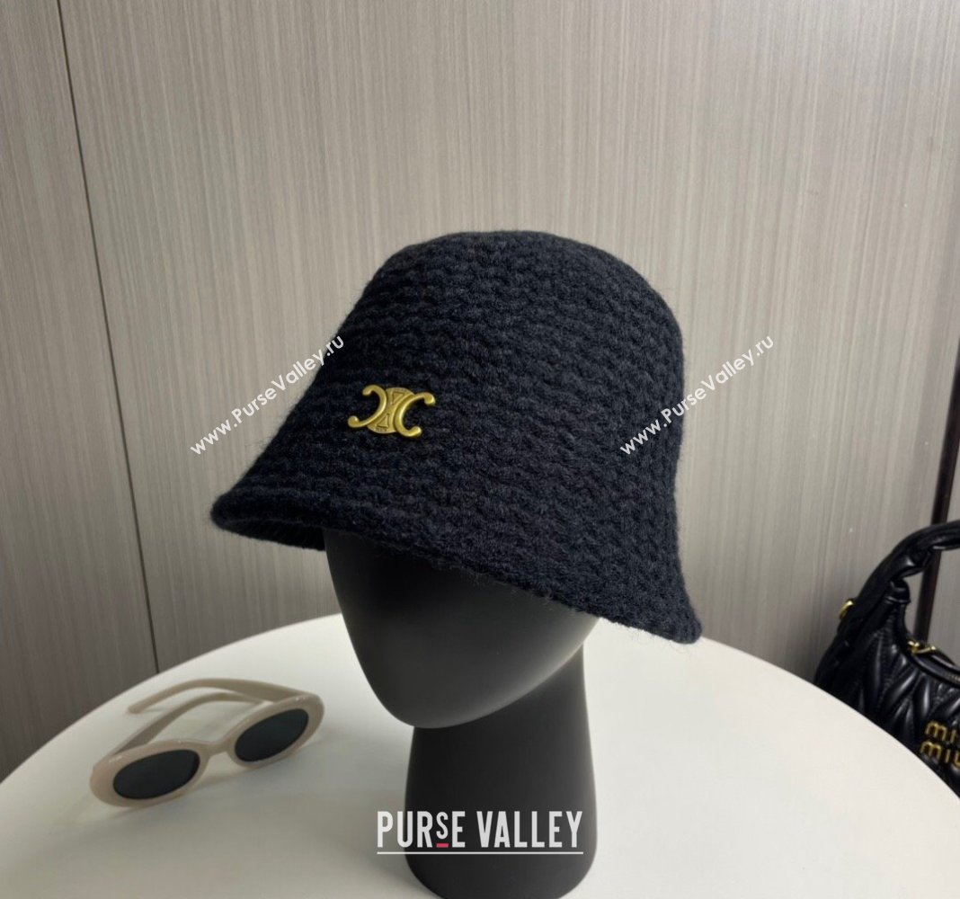 Celine Knit Bucket Hat Black 2024 0913 (MAO-240913075)