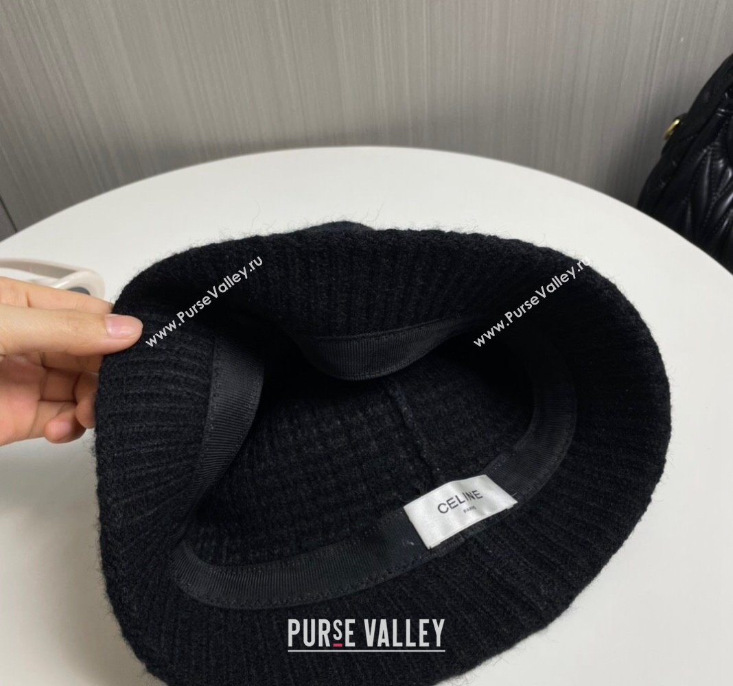 Celine Knit Bucket Hat Black 2024 0913 (MAO-240913075)