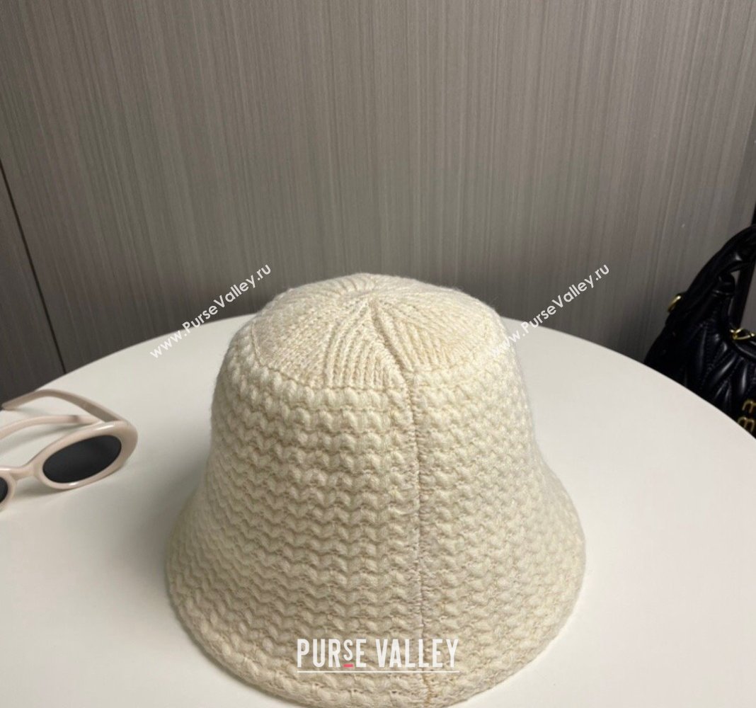 Celine Knit Bucket Hat White 2024 0913 (MAO-240913076)