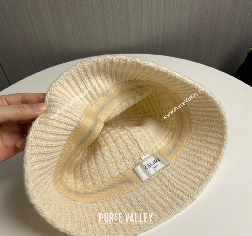 Celine Knit Bucket Hat White 2024 0913 (MAO-240913076)