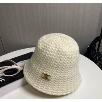 Celine Knit Bucket Hat White 2024 0913 (MAO-240913076)