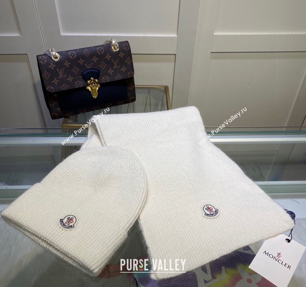 Moncler Knit Hat and Scarf Set White 2024 0913 (MAO-240913085)