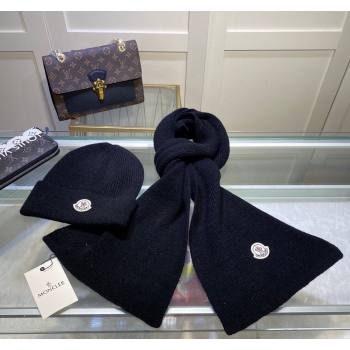 Moncler Knit Hat and Scarf Set Black 2024 0913 (MAO-240913090)