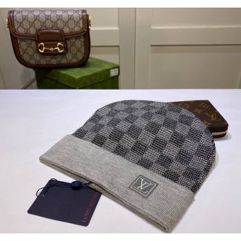 Louis Vuitton Damier Knit Hat Grey 2024 LV091302 (A-240913093)