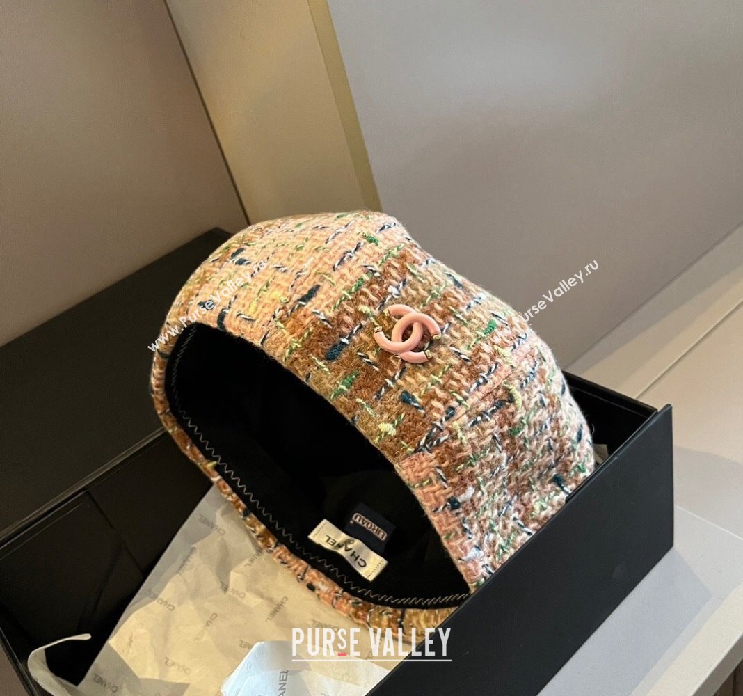 Chanel Tweed Beret Hat Pink/Multicolor 2024 1019005 (XMN-241019011)