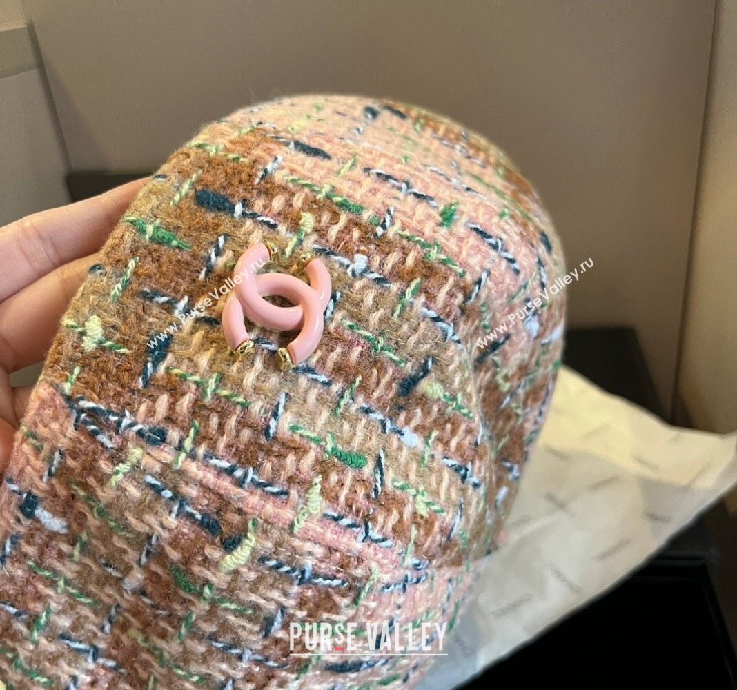 Chanel Tweed Beret Hat Pink/Multicolor 2024 1019005 (XMN-241019011)