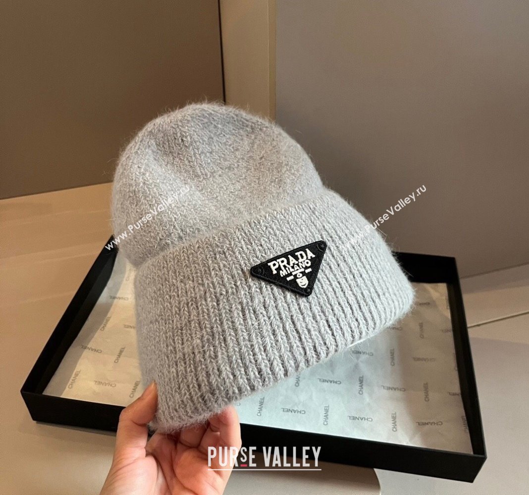 Prada Knit Hat Grey 2024 1019007 (XMN-241019016)