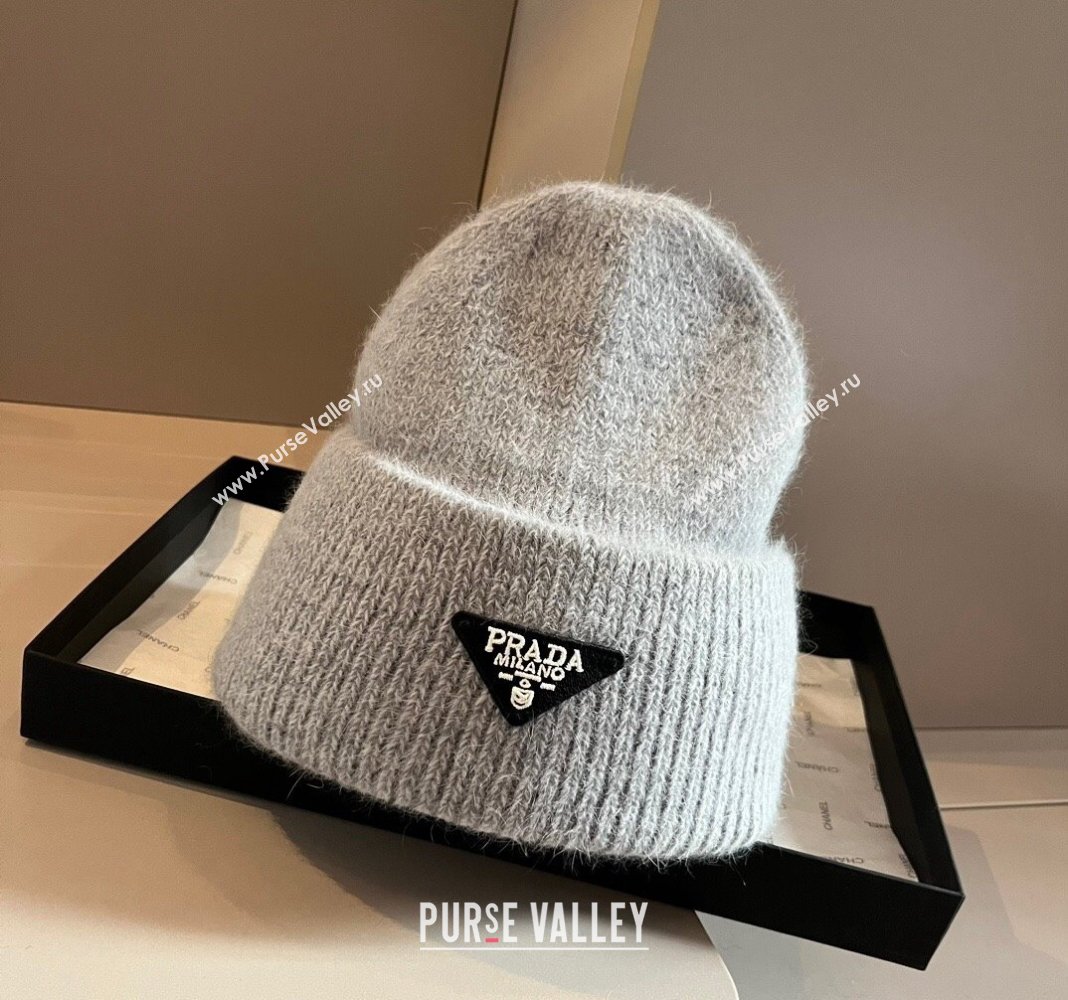 Prada Knit Hat Grey 2024 1019007 (XMN-241019016)