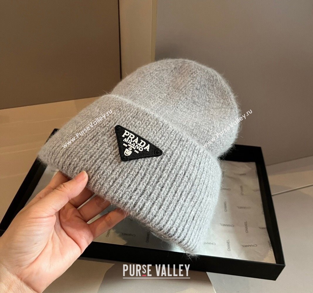 Prada Knit Hat Grey 2024 1019007 (XMN-241019016)