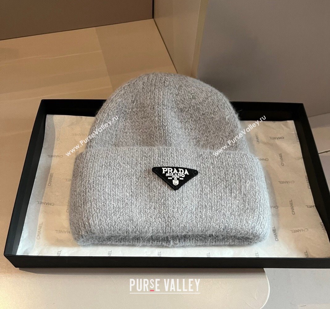 Prada Knit Hat Grey 2024 1019007 (XMN-241019016)