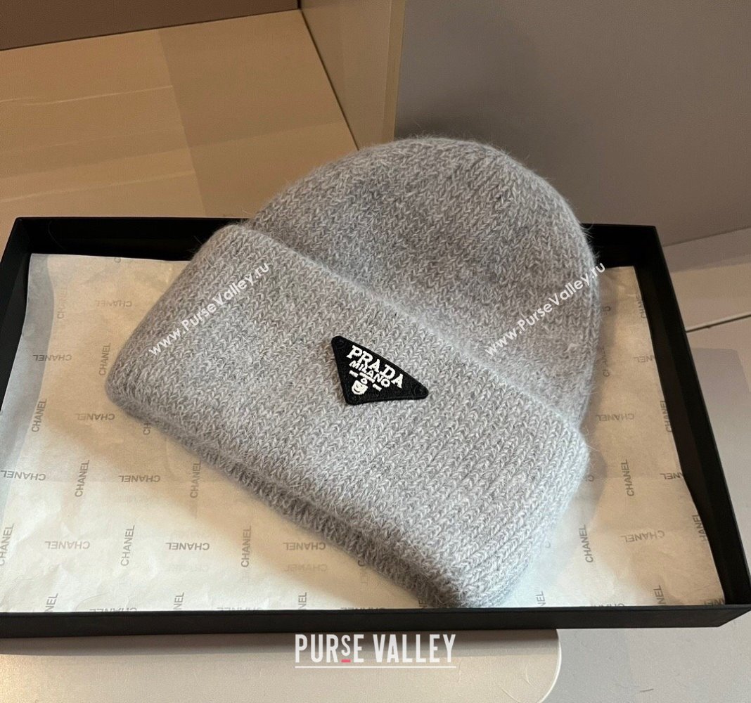 Prada Knit Hat Grey 2024 1019007 (XMN-241019016)